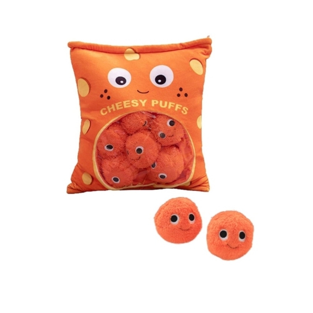 Cheesy Puffs Yummy World Plush Toy Bed Pillow Snacks Fun Gift Contains 9 Puffs